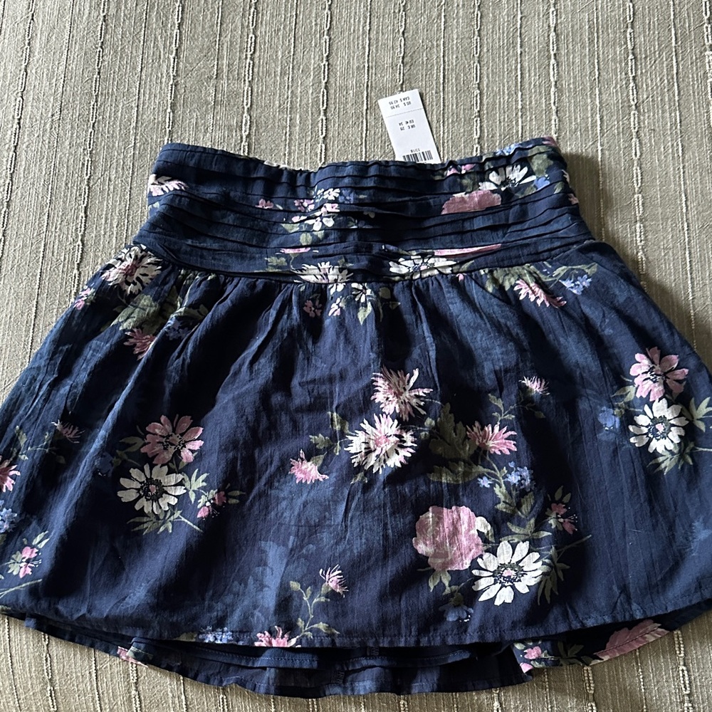 Abercrombie Kids Navy Floral Mini Skirt